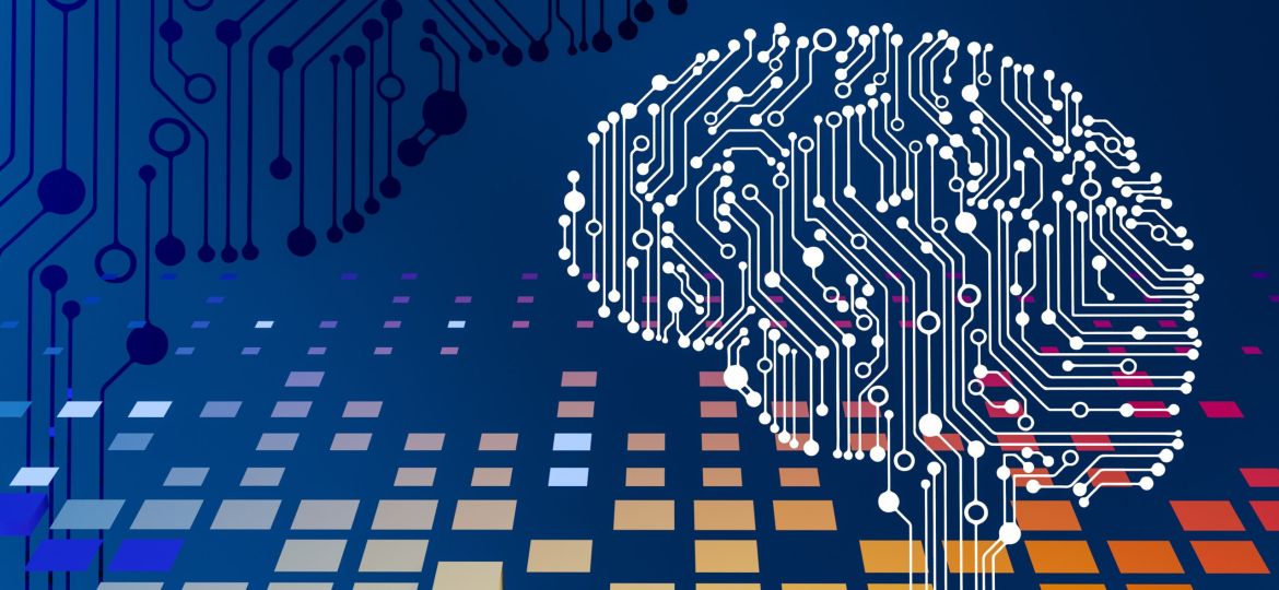 a computer circuit board with a brain on it